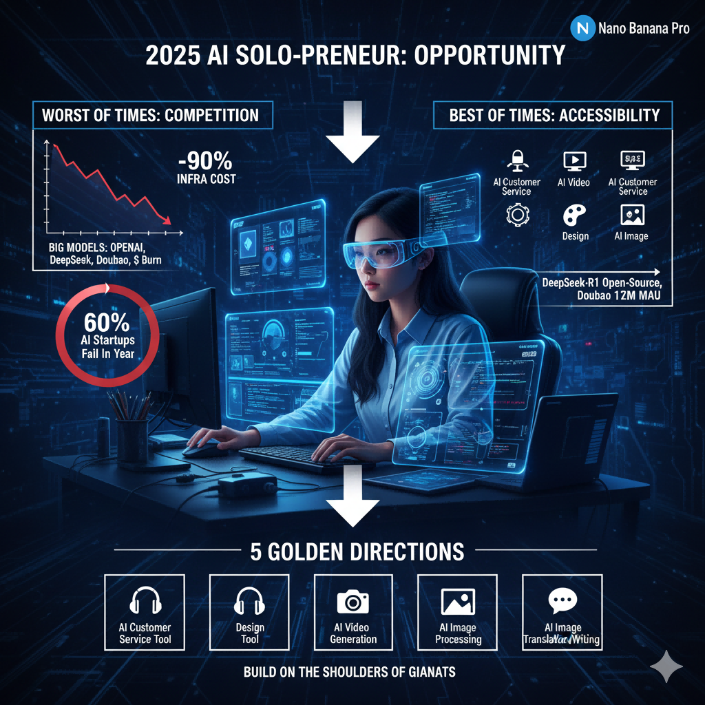 AI一人创业方向分析 - 大模型vs应用层对比