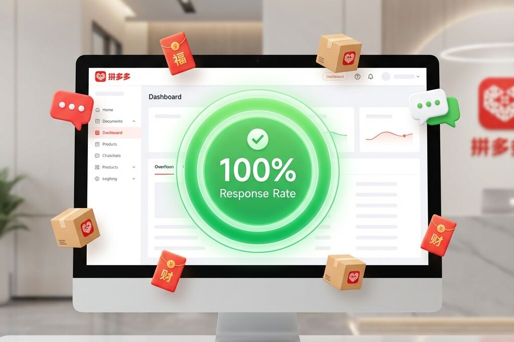 拼多多客服100%回复率达成展示